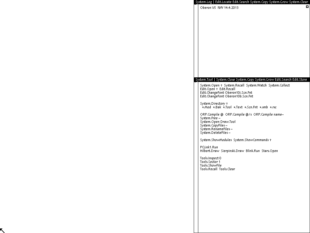 Wirth's Oberon system running as a VM in Cozystack, viewed over VNC